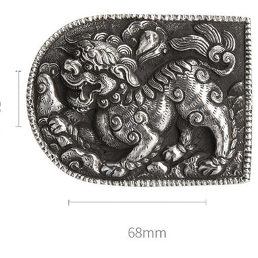 999 Sterling Silver dragon men's handmade belt buckle buckles jewelry DIY A5220 - SolaceConnect.com