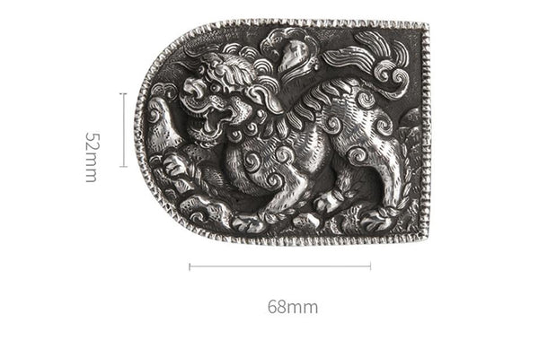 999 Sterling Silver dragon men's handmade belt buckle buckles jewelry DIY A5220 - SolaceConnect.com