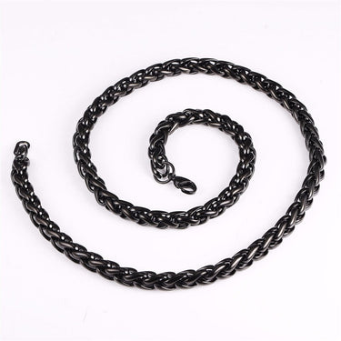Men's Gold Black Long Stainless Steel Fashion Choker with Twisted Chain  -  GeraldBlack.com