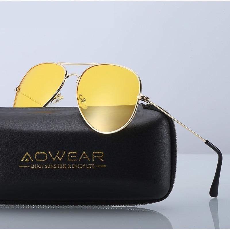 Men's Gradient UV400 Polarized Night Vision Aviation Driving Sunglasses - SolaceConnect.com