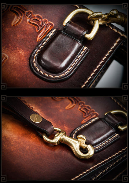 Men's Hand-made Vegetable Tanned Leather Money Holder Clutch Handbag  -  GeraldBlack.com