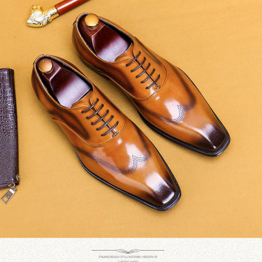 Men's Hand Painted Genuine Leather Designer Fashion Oxford Shoes  -  GeraldBlack.com