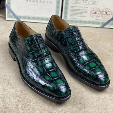 Men's Handmade Authentic Crocodile Belly Skin Oxford Party Shoes  -  GeraldBlack.com