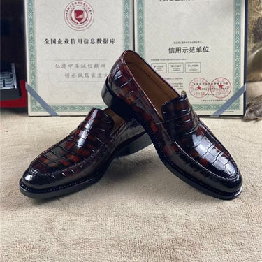 Men's Handmade Authentic Crocodile Belly Skin Party Dress Shoes  -  GeraldBlack.com