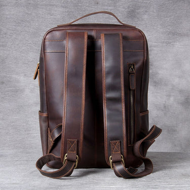 Men's Handmade Classic Genuine Leather Laptop School Bag Backpack  -  GeraldBlack.com