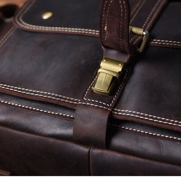 Men's Handmade Cowhide Genuine Leather Multi-function Daypack Backpack  -  GeraldBlack.com