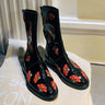 Men's Handmade Designer Genuine Leather Embroidery Zipper Mid Calf Boots  -  GeraldBlack.com