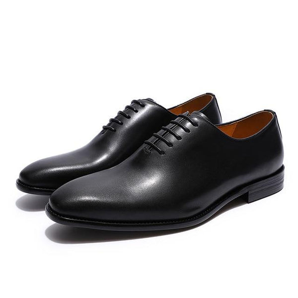 Men's Handmade Genuine Leather Brown Black Oxfords Business Shoes - SolaceConnect.com