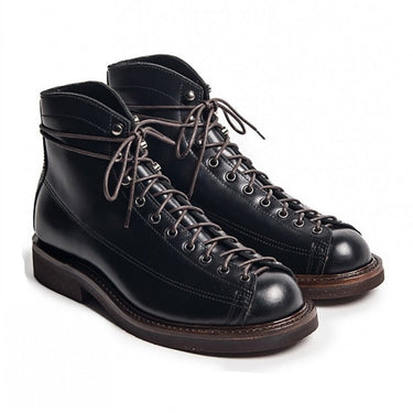 Men's Handmade Genuine Leather Lace Up Round Toe Ankle Boots  -  GeraldBlack.com