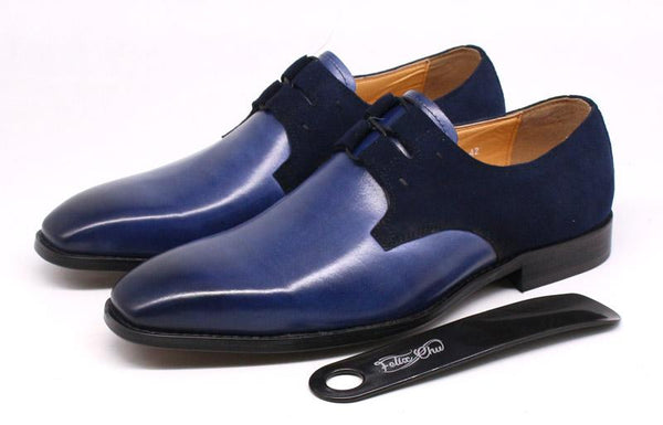 Men's Handmade Genuine Leather Square Plain Oxford Dress Shoes - SolaceConnect.com