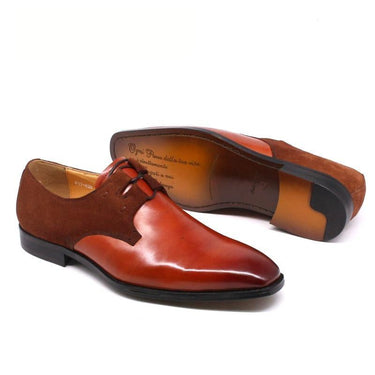 Men's Handmade Genuine Leather Square Plain Oxford Dress Shoes  -  GeraldBlack.com