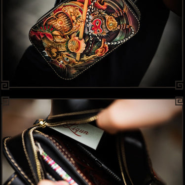 Men's Handmade Hand-carved Sun Genuine Leather Messenger Bags  -  GeraldBlack.com