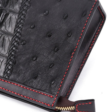 Men's Handmade Ostrich Skin Vegetable Tanned Leather Handbag  -  GeraldBlack.com