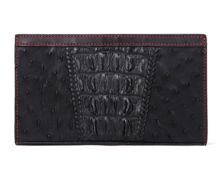 Men's Handmade Ostrich Skin Vegetable Tanned Leather Handbag  -  GeraldBlack.com