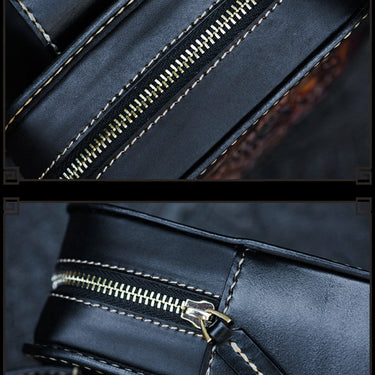 Men's Handmade Vegetable Tanned Cowhide Leather Messenger Bags  -  GeraldBlack.com