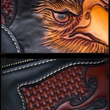 Men's Handmade Vegetable Tanned Leather Eagle Design HandBags  -  GeraldBlack.com