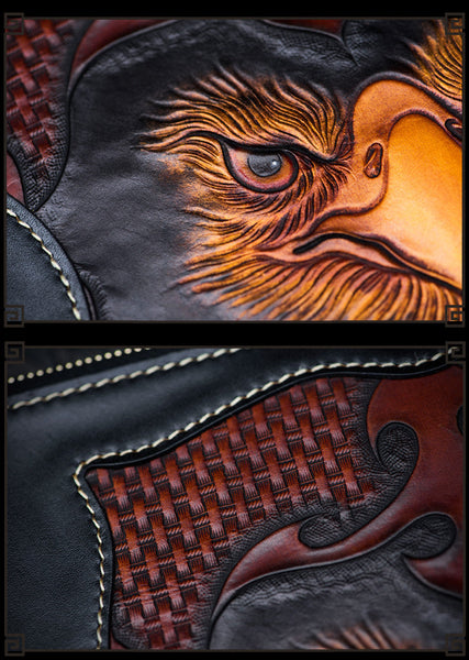Men's Handmade Vegetable Tanned Leather Eagle Design HandBags  -  GeraldBlack.com