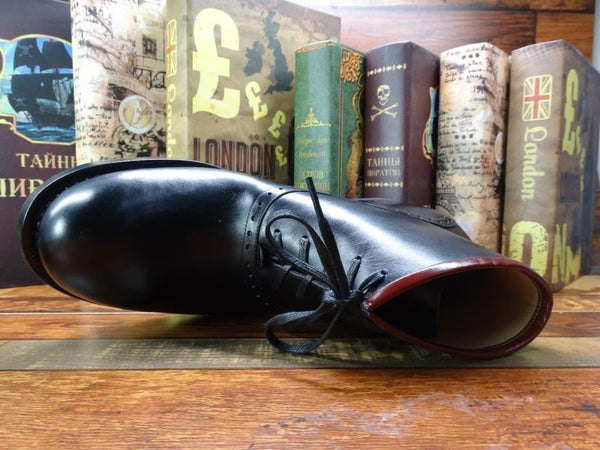 Men's Handmade Vintage Genuine Leather Large Bikers Work Shoes  -  GeraldBlack.com