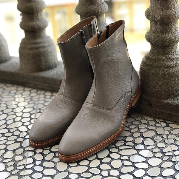 Men's Handmade Vintage Genuine Leather Pointed Toe Ankle Boots  -  GeraldBlack.com