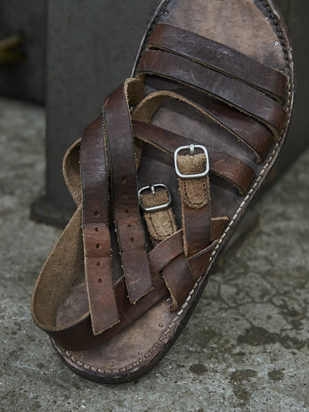 Men's Handmade Vintage Weave Buckle Strap Gladiator Sandals for Summer - SolaceConnect.com