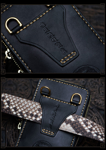 Men's Handmade Waist Mobile Phone Messenger Shoulder Handbags  -  GeraldBlack.com