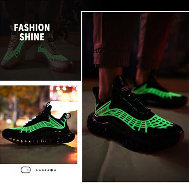 Men's Hard-Wearing Luminous Light Blade Sole Casual Sports Sneakers - SolaceConnect.com
