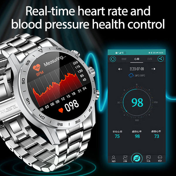 Men's Heart Rate Blood Oxygen Bluetooth Sports Waterproof Watch  -  GeraldBlack.com