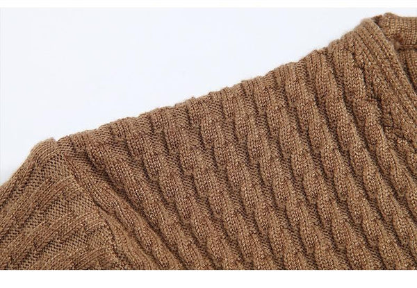 Men's Henley Neck Pullover Cashmere Knitted Christmas Sweater for Winter - SolaceConnect.com