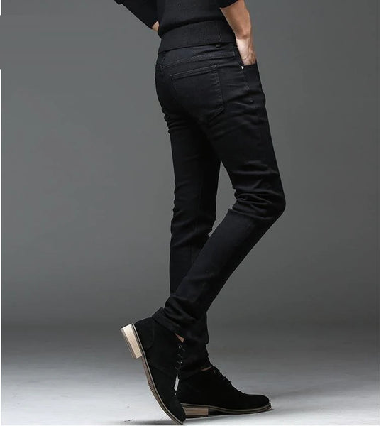 Men's 2019 High-Quality Arrival Casual Slim Elastic Black Jeans - SolaceConnect.com
