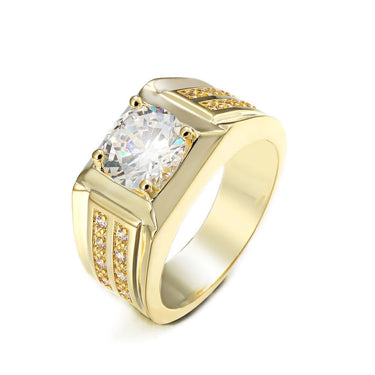 Men's High-Quality Gold and Silver Color Cz Stone Engagement Rings  -  GeraldBlack.com