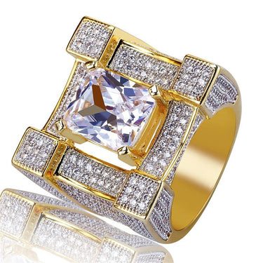 Men's High-Quality Iced Out Luxury 3d Geometric Micro Pave Zircon Rings  -  GeraldBlack.com