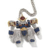 Hip Hop 3A+ CZ Stone Bling Iced Out Cartoon Mech Warrior Pendants Necklaces for Men Rapper Jewelry Gift  -  GeraldBlack.com