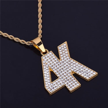 Men's Hip Hop Rock 4K Letters Charm Bling Gold Rhinestone Crystal Pendant  -  GeraldBlack.com