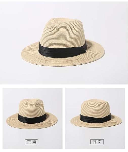 Men's Holiday Leisure Wide Brim Summer Sunscreen Panama Straw Sun Cap - SolaceConnect.com