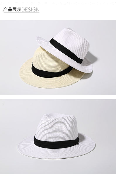 Men's Holiday Leisure Wide Brim Summer Sunscreen Panama Straw Sun Cap - SolaceConnect.com