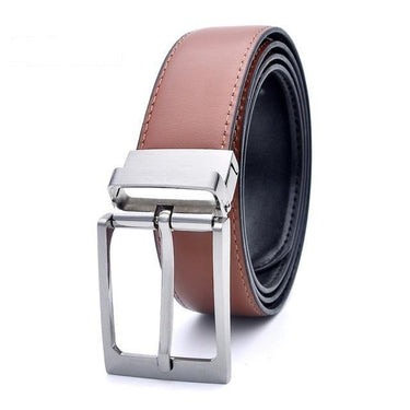 Men's Hot Fashion Handmade Formal Cowhide Leather Reversible Buckle Belts  -  GeraldBlack.com