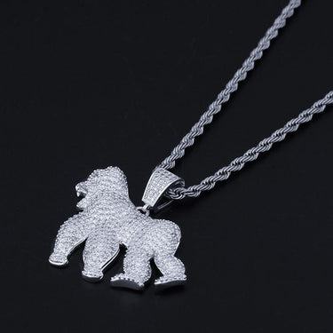 Men's Iced Out Animal Gorilla 3 Colors Zircon Pendant Necklace with Chain  -  GeraldBlack.com