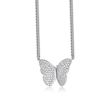 Men's Iced Out Cubic Zirconia Butterfly Pendant With Cuban Chain  -  GeraldBlack.com