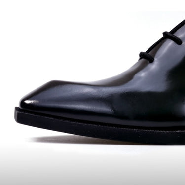Men's Italian Genuine Leather Cowhide Lace Up Square Toe Dress Shoes  -  GeraldBlack.com