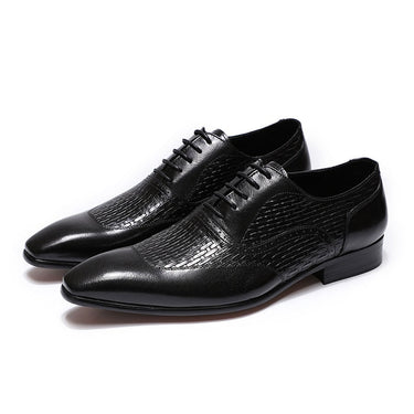 Men's Italian Leather Pointed Toe Office Business Party Oxford Shoes  -  GeraldBlack.com