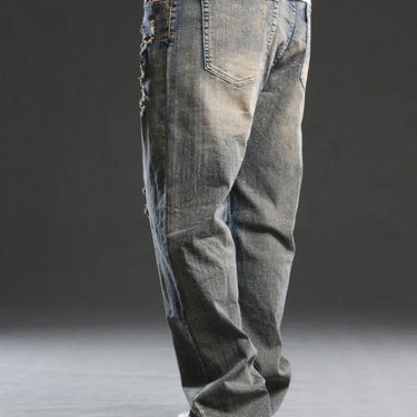 Men's Jeans Plus Size 44 Hole Denim Pants Fashion Loose Straight Ripped Trousers Jean Bottoms Clothing  -  GeraldBlack.com
