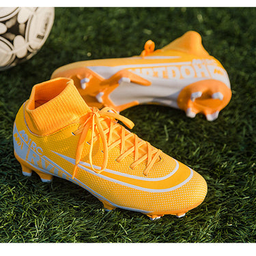 Men's Lace-up Cleats Training High Ankle Turf waterproof Soccer Shoes  -  GeraldBlack.com
