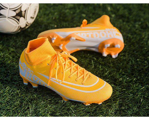 Men's Lace-up Cleats Training High Ankle Turf waterproof Soccer Shoes  -  GeraldBlack.com