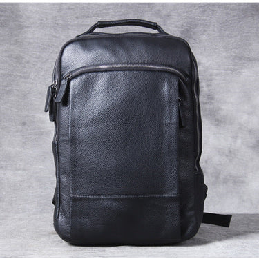 Men's Large Capacity Business Handmade Genuine Leather Laptop Backpack  -  GeraldBlack.com