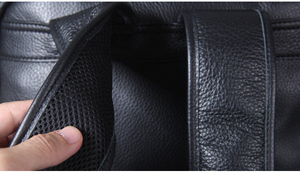 Men's Large Capacity Business Handmade Genuine Leather Laptop Backpack  -  GeraldBlack.com