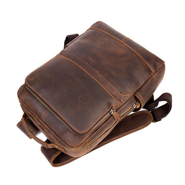 Men's Large Capacity Handmade Crazy Horse Leather Travel Backpacks  -  GeraldBlack.com