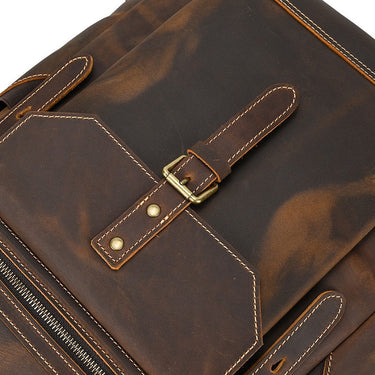Men's Large Vintage Cowhide Genuine Leather 16-inch Computer Backpack  -  GeraldBlack.com