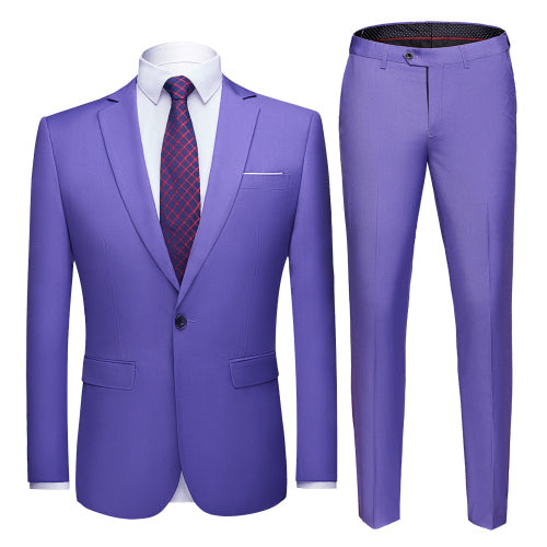 Men's Lavender Color Slim High End Formal Jacket Pants Wedding Two-Piece Suit  -  GeraldBlack.com