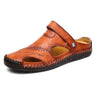 Men's Leather Classic Roman Outdoor Beach Rubber Flip Sandals - SolaceConnect.com