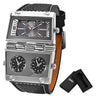 Men's Leather Quartz Dual Display Fold Big Size Outdoor Sports Watches  -  GeraldBlack.com
